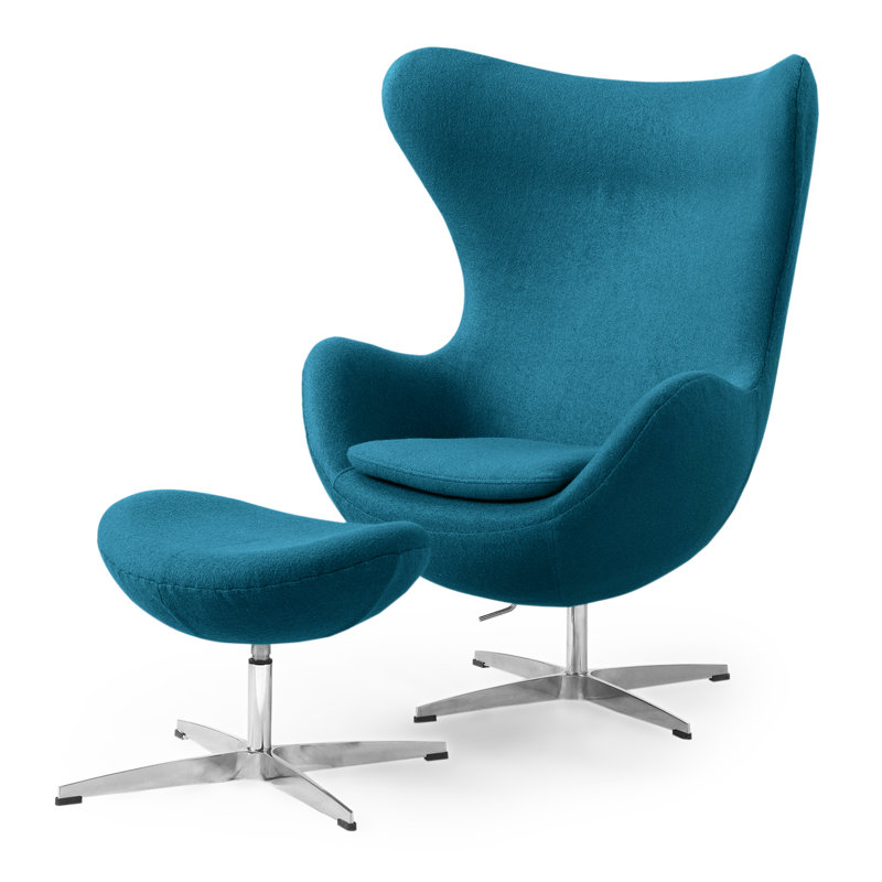 Orren Ellis Deniela Swivel Balloon Chair and Ottoman & Reviews | Wayfair